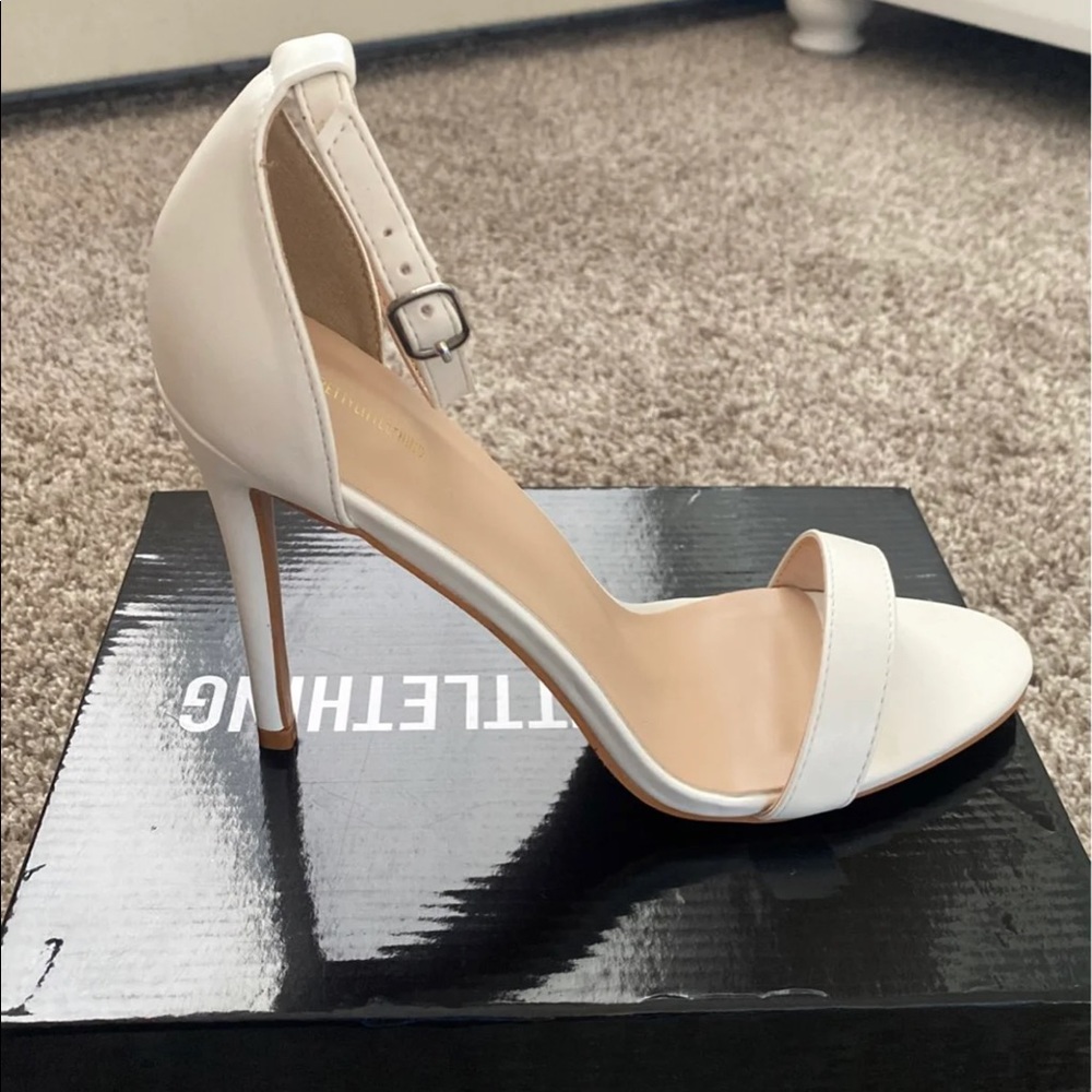 Clover White Strap Heeled Sandals